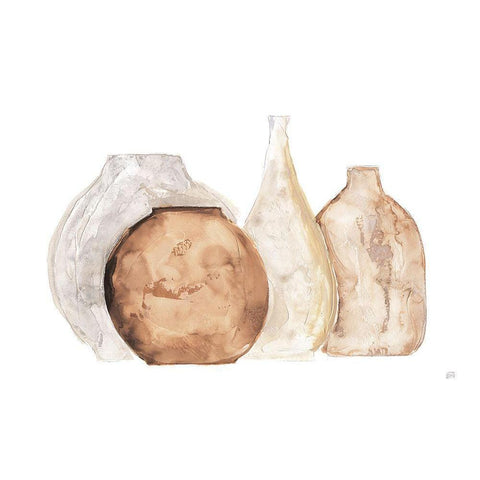 Neutral Vases IV White Modern Wood Framed Art Print by Paschke, Chris