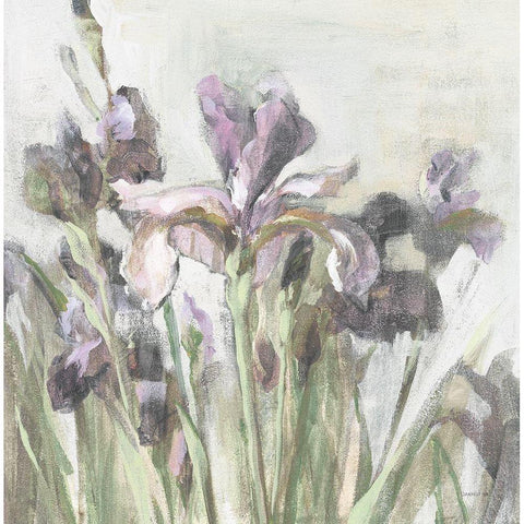 Spring Iris I Purple Black Modern Wood Framed Art Print by Nai, Danhui