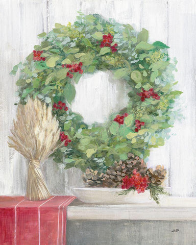 Natural Christmas II White Modern Wood Framed Art Print with Double Matting by Purinton, Julia