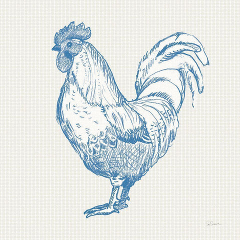 Cottage Rooster II White Modern Wood Framed Art Print by Schlabach, Sue