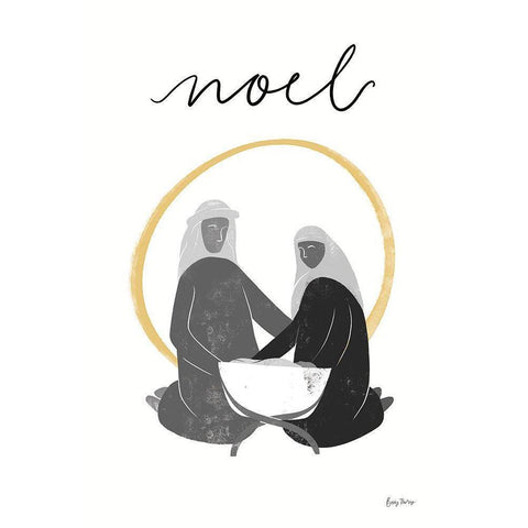 Nativity II BWG Black Modern Wood Framed Art Print with Double Matting by Thorns, Becky