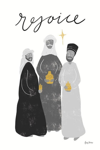 Nativity III BWG White Modern Wood Framed Art Print with Double Matting by Thorns, Becky