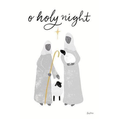 Nativity IV BWG White Modern Wood Framed Art Print by Thorns, Becky