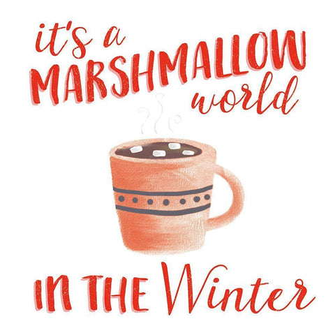 Cozy Winter VII Red White Modern Wood Framed Art Print with Double Matting by Marshall, Laura