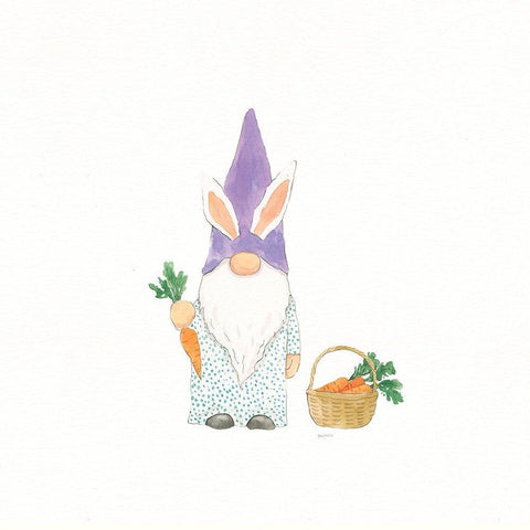 Easter Gnomes IV Bright White Modern Wood Framed Art Print by Jackson, Jenaya