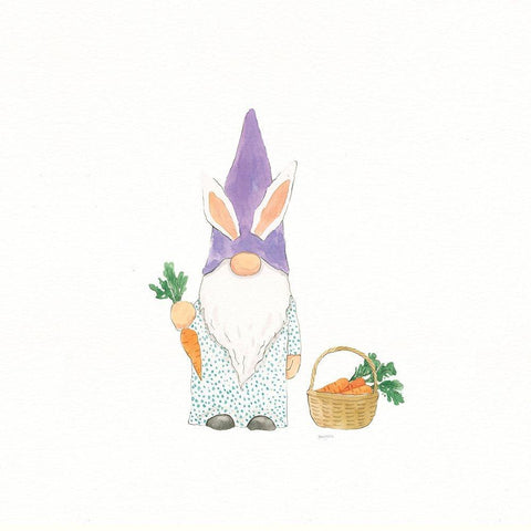 Easter Gnomes IV Bright White Modern Wood Framed Art Print with Double Matting by Jackson, Jenaya
