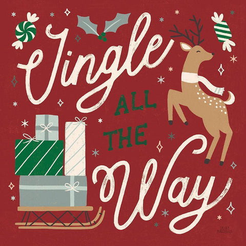 Reindeer Holiday V RG Black Modern Wood Framed Art Print by Marshall, Laura