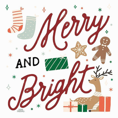 Reindeer Holiday VI RG Black Ornate Wood Framed Art Print with Double Matting by Marshall, Laura