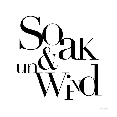 Soak and Unwind Black Modern Wood Framed Art Print with Double Matting by Charro, Mercedes Lopez