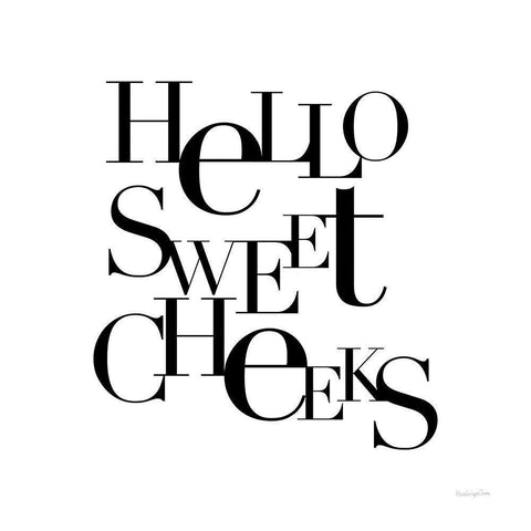 Sweet Cheeks Black Modern Wood Framed Art Print with Double Matting by Charro, Mercedes Lopez