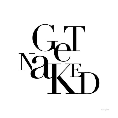 Get Naked Black Modern Wood Framed Art Print by Charro, Mercedes Lopez