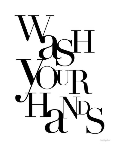 Wash Your Hands Black Ornate Wood Framed Art Print with Double Matting by Charro, Mercedes Lopez