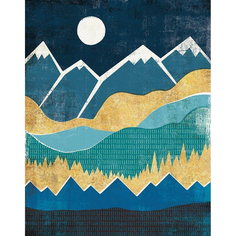 Big Sky and Mountains Black Modern Wood Framed Art Print with Double Matting by Mullan, Michael