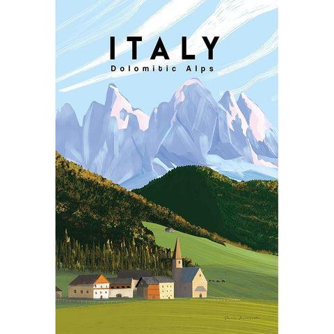 Italian Alps White Modern Wood Framed Art Print by Escalante, Omar