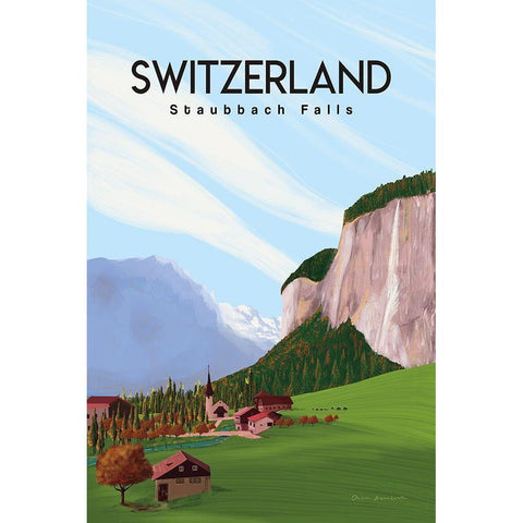 Swiss Alps White Modern Wood Framed Art Print by Escalante, Omar