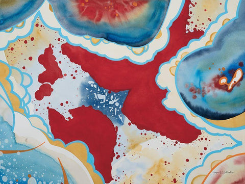 Agate I White Modern Wood Framed Art Print with Double Matting by Gallagher, Megan