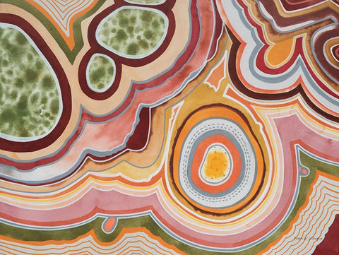 Agate II Black Ornate Wood Framed Art Print with Double Matting by Gallagher, Megan