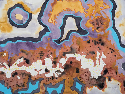 Agate IV White Modern Wood Framed Art Print with Double Matting by Gallagher, Megan