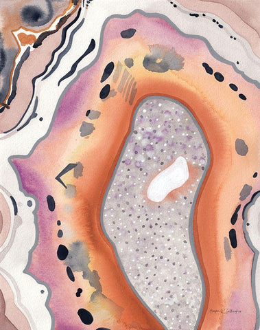 Bright Agate I White Modern Wood Framed Art Print with Double Matting by Gallagher, Megan