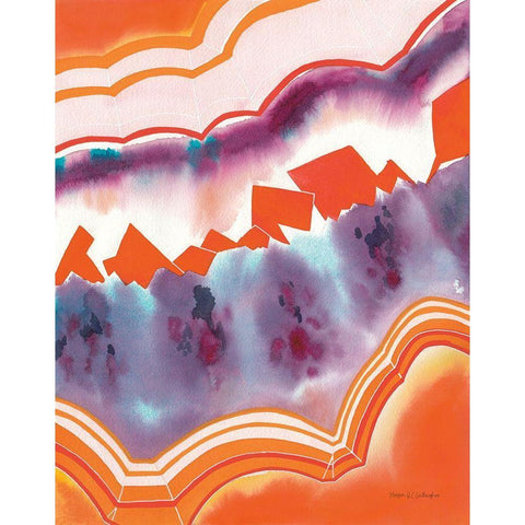 Bright Agate II Black Modern Wood Framed Art Print with Double Matting by Gallagher, Megan