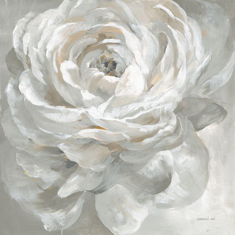 White Rose Black Ornate Wood Framed Art Print with Double Matting by Nai, Danhui