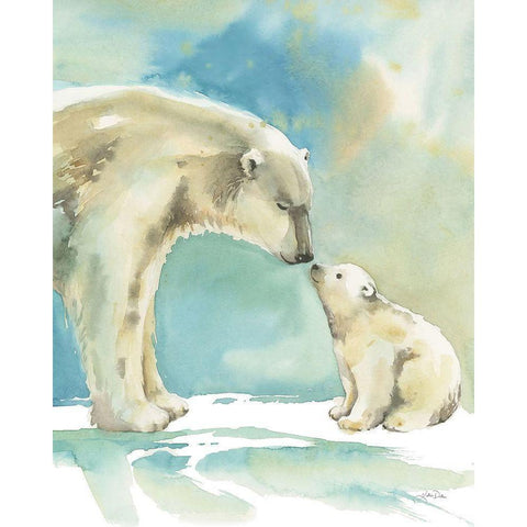 Polar Bear Love Gold Ornate Wood Framed Art Print with Double Matting by Pete, Katrina