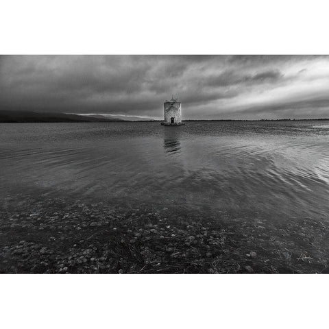 Windmill Island Black Modern Wood Framed Art Print with Double Matting by Aledanda