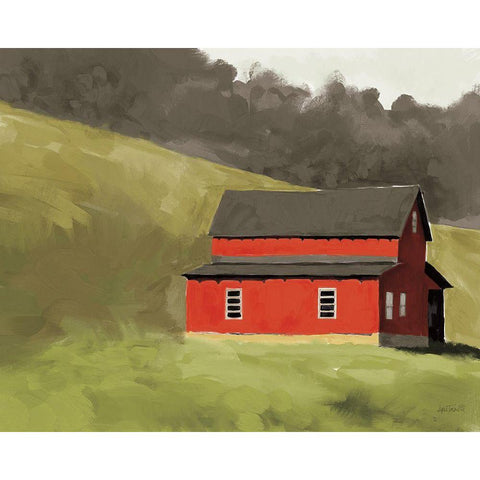 Red Barn I Black Modern Wood Framed Art Print by Tavoletti, Anne