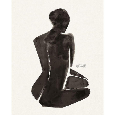 Neutral Nudes I Black Modern Wood Framed Art Print by Tavoletti, Anne