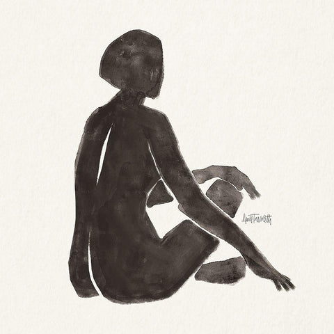 Neutral Nudes III White Modern Wood Framed Art Print with Double Matting by Tavoletti, Anne