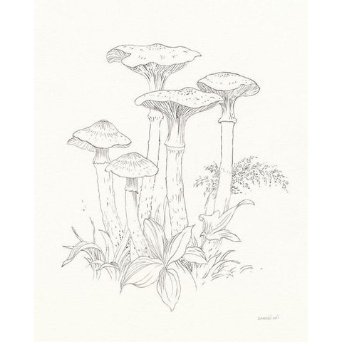 Nature Sketchbook I Black Modern Wood Framed Art Print with Double Matting by Nai, Danhui
