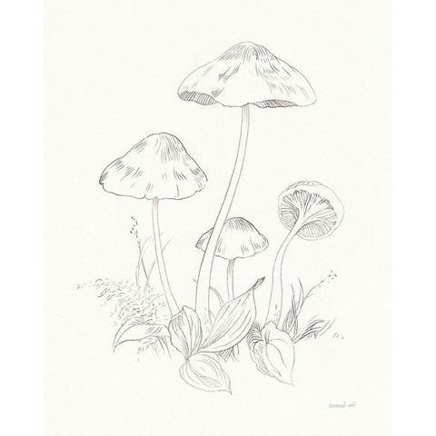 Nature Sketchbook III Black Modern Wood Framed Art Print by Nai, Danhui