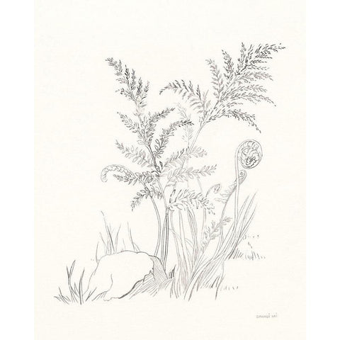 Nature Sketchbook VI White Modern Wood Framed Art Print by Nai, Danhui