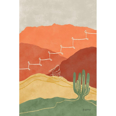 Self Care II Black Modern Wood Framed Art Print with Double Matting by Thorns, Becky