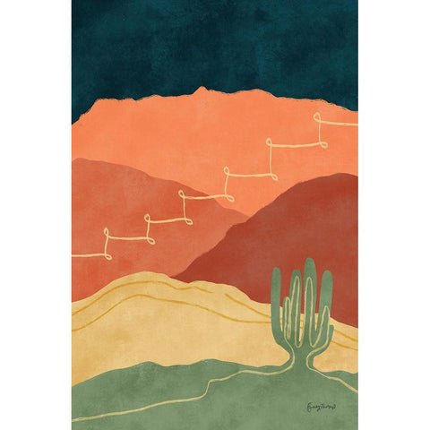 Mountainous II Black Modern Wood Framed Art Print by Thorns, Becky