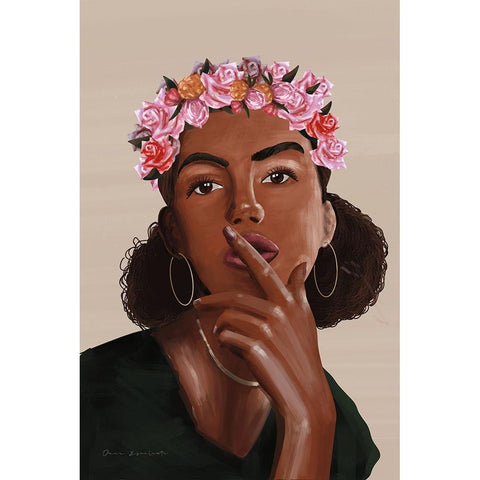 Flower Power II Black Modern Wood Framed Art Print with Double Matting by Escalante, Omar