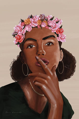 Flower Power II White Modern Wood Framed Art Print with Double Matting by Escalante, Omar