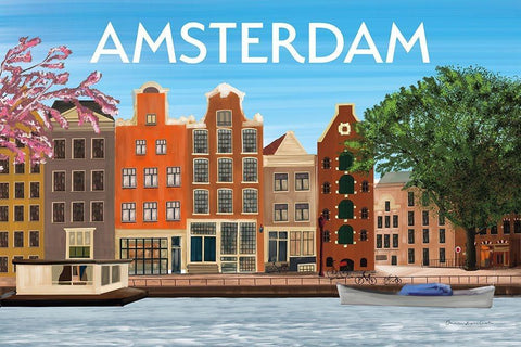 Amsterdam II White Modern Wood Framed Art Print with Double Matting by Escalante, Omar
