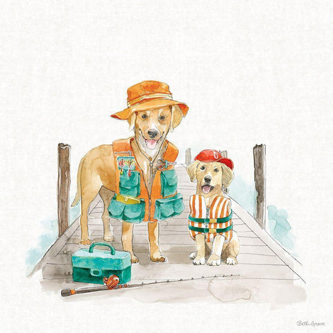 Summer Fun II No Words Gold Ornate Wood Framed Art Print with Double Matting by Grove, Beth