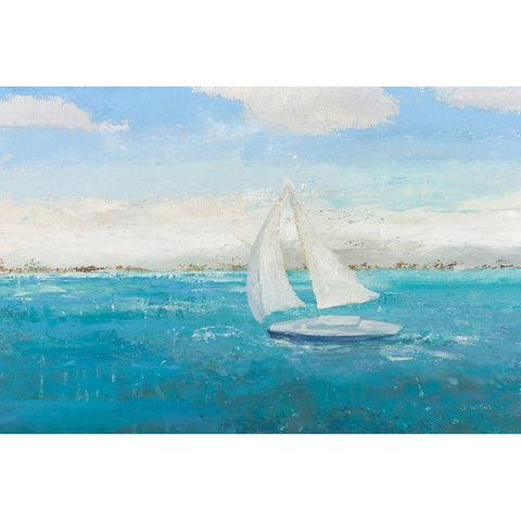 Sailing Into the Blue Gold Ornate Wood Framed Art Print with Double Matting by Wiens, James