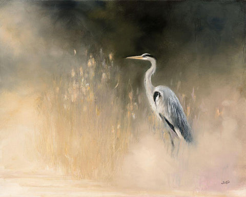 Peaceful Egret White Modern Wood Framed Art Print with Double Matting by Purinton, Julia