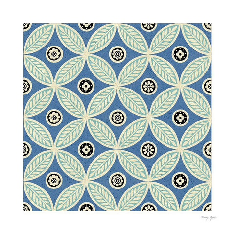 Artisan Tile III White Modern Wood Framed Art Print with Double Matting by Green, Nancy