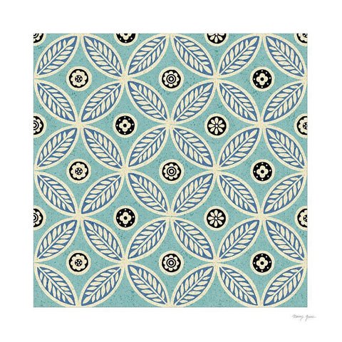 Artisan Tile V White Modern Wood Framed Art Print with Double Matting by Green, Nancy