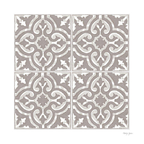 Artisan Tile VIII Gold Ornate Wood Framed Art Print with Double Matting by Green, Nancy