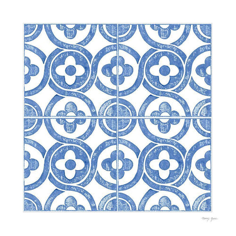 Artisan Tile IX White Modern Wood Framed Art Print with Double Matting by Green, Nancy