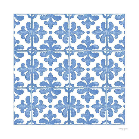 Artisan Tile XI White Modern Wood Framed Art Print with Double Matting by Green, Nancy