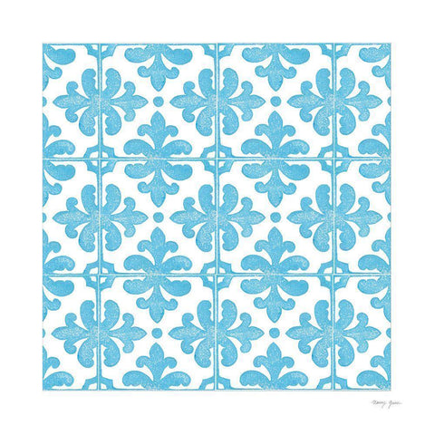 Artisan Tile XII Black Modern Wood Framed Art Print with Double Matting by Green, Nancy