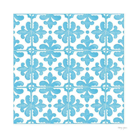 Artisan Tile XII Black Ornate Wood Framed Art Print with Double Matting by Green, Nancy