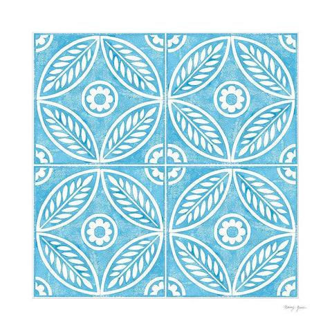 Artisan Tile XIV Black Ornate Wood Framed Art Print with Double Matting by Green, Nancy