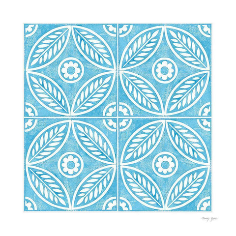 Artisan Tile XIV Black Modern Wood Framed Art Print with Double Matting by Green, Nancy